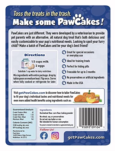  PawCakes - Pancake Mix For Dogs, Veterinarian Developed, All Natural, Gluten Free, Dog And Puppy Treats