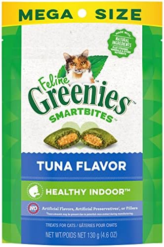  FELINE GREENIES SMARTBITES HEALTHY INDOOR Natural Treats For Cats, Tuna Flavor, 16 Oz. Tub
