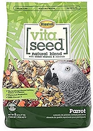  Higgins Vita Seed Parrot Food 5 Lb Bag, Great For Large Parrots, Macaws And All Large Birds