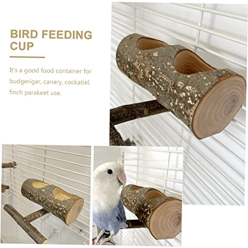  EVANEM Parrot Feeder Parakeet Perch Bird Accessories Budgie Wood Pigeon Perch Bird Feeder Pigeon Rest Stand Bird Food Container Parrot Feeder Bowl Multifunctional Pigeon Feeder Wooden