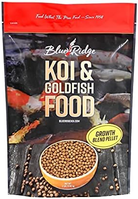  Blue Ridge Fish Food [2LB], Mini And 3/16" Floating Pellet, Koi And Goldfish Growth Formula Blend