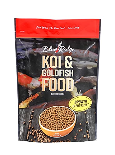  Blue Ridge Fish Food [2LB], Mini And 3/16" Floating Pellet, Koi And Goldfish Growth Formula Blend