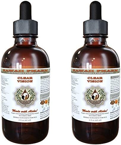  HawaiiPharm Clear Vision, Veterinary Natural Alcohol-Free Liquid Extract, Pet Herbal Supplement 2 Oz