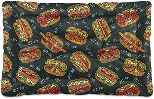 Food Hamburger Hotdog Dog Bed Cat Bed Soft Comfortable Pet Bed Non-Slip Calming Kennel Pad For Small Medium Large Dogs Cats 2116471