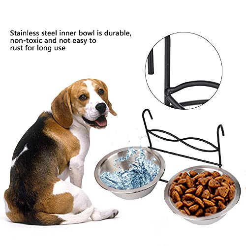  Stainless Steel Hanging Food & Water Bowl For Cats, Dogs & Puppies - Perfect For Crate & Cage