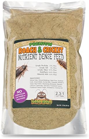  Roach World Premium Roach Chow For Dubia & Crickets With Super Foods - Ca:P Balanced (24oz)