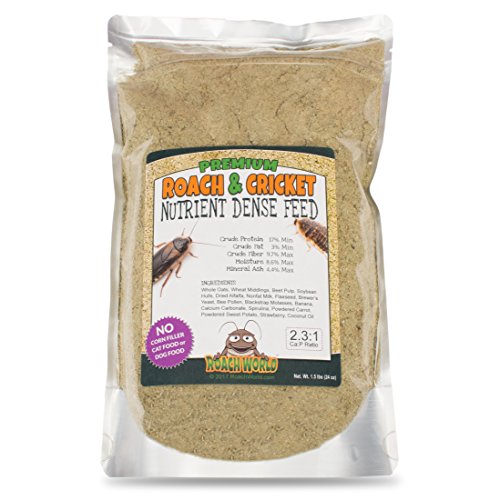  Roach World Premium Roach Chow For Dubia & Crickets With Super Foods - Ca:P Balanced (24oz)