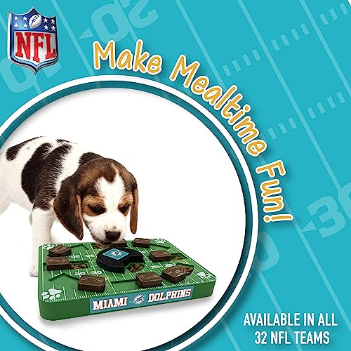  Pets First NFL Miami Dolphins Puzzle Toy, Puzzle Treat Dog Toy, Interactive Dog Treat Toy, Dog Puzzle