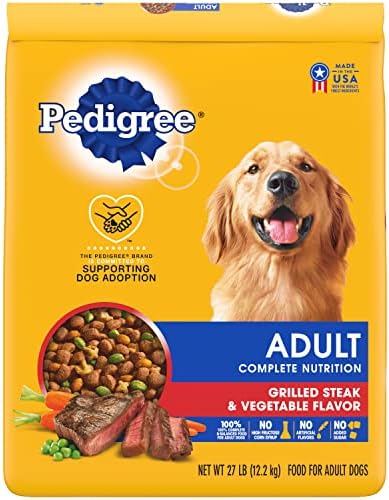  Pedigree Complete Nutrition Adult Dry Dog Food Grilled Steak & Vegetable Flavor Dog Kibble, 18 Lb. Bag