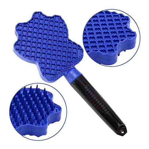  YangYan Pet Dogs Home Grooming Tool Smooth Round Soft Comb Dog Soft Massage Comb Pet Grooming Brush (Color : Blue, Size : M)