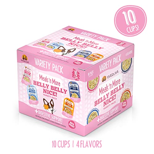  Weruva Dog Meals 'n More Natural Wet Dog Food, Belly Belly Nice! Digestive Support Variety Pack, 3.5oz Cup (10 Cups)