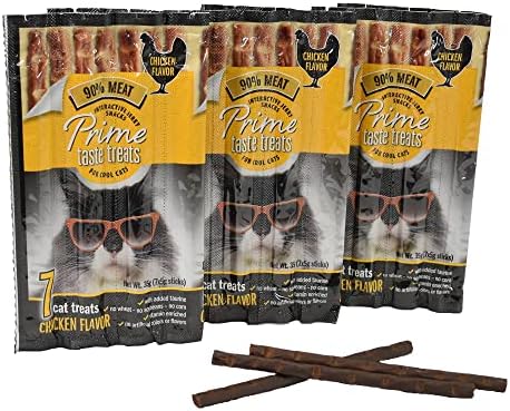  Cat Prime Taste Jerky – Cat Treats – Delicious Soft Cat Snack – 90% Meat – Irresistible Flavors – Special Box (Salmon Flavor, 70 Count)