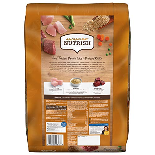  Rachael Ray Nutrish Dry Dog Food, Turkey, Brown Rice & Venison Recipe For Weight Management, 13 Pounds