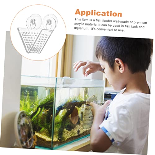  NOGRAX 2 Pcs Double Tool Dispenser Red For Glass Worms Bait Useful Feeder V- Shrimp Aquarium Food Acrylic With Tank Cone Aquariums Cup Shaped Live Brine Worm Fish Feeding Feeder (Color : Transparent