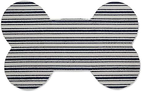  Bone Dry DII Braided Pet Mat Collection 100% Cotton, Bone Shape, Black/White Buffalo Check