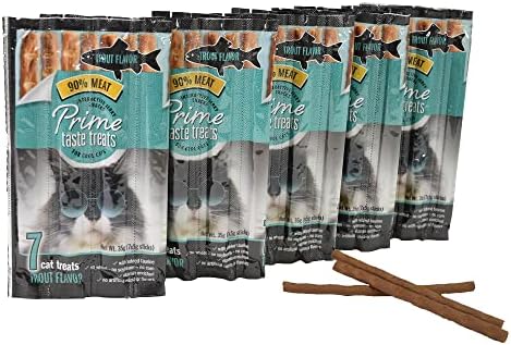  Cat Prime Taste Jerky – Cat Treats – Delicious Soft Cat Snack – 90% Meat – Irresistible Flavors – Special Box (Salmon Flavor, 70 Count)