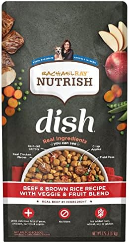  Rachael Ray Nutrish Dish Premium Dry Dog Food, Chicken & Brown Rice Recipe With Veggies & Fruit, 23 Pound Bag