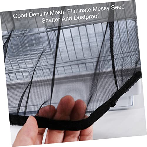  Yardwe Bird Cage Bird Cages For Parrots Catcher Cover Bird Cage Mesh Skirt Birdcage Mesh Net Cover Gauze Black Birdcage Guard Birds Cage Supply Birdcage Food Catcher Mesh Parrot