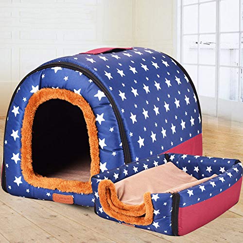  SENERY Stars Pet House PP Cotton Dog Nest Foldable Cat Bed For Small Medium Dogs Striped Travel Kennels Pet Products