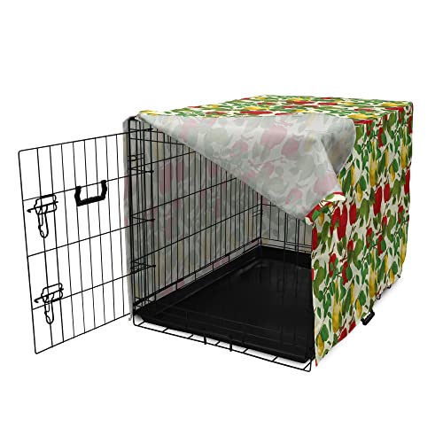  Lunarable Fruit Dog Crate Cover, Repetitive Pattern Of Pear And Apple Branches With Leaves Blooming Organic Foods, Easy To Use Pet Kennel Cover For Small Dogs Puppies Kittens, 42 Inch, Multicolor