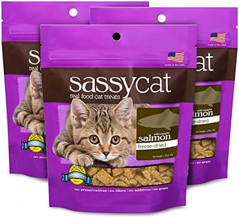  Herbsmith Sassy Cat Treats - Freeze Dried Chicken Treats – All Natural Treats For Cats - Bundle- Duck, Chicken, Rabbit, Turkey, Whitefish, And Salmon