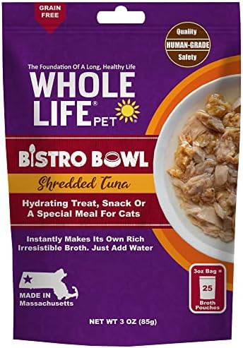  Whole Life Pet Bistro Bowl For Cats - Human Grade Instant Hydrating Treat, Snack Or Special Meal. Creates Its Own Rich Broth - Just Add Water