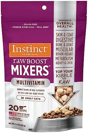  Instinct Raw Boost Mixers Freeze Dried Raw Cat Food Topper, Grain Free Cat Food Topper With Functional Ingredients 5.5 Oz.