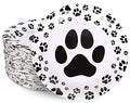  Whaline 50Pcs Dog Paw Paper Plates Disposable Cute Pet Paw Prints Plates 9 Inch Black White Party Tableware Plates For Dog Birthday Puppy Theme Party Pet Lover Supplies
