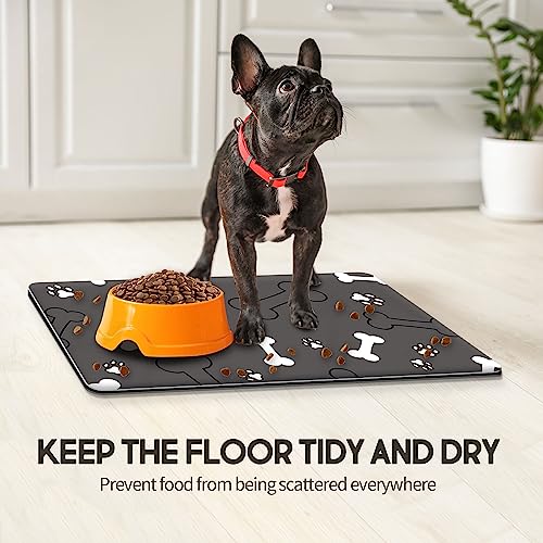  Rest-Eazzzy Absorbent Dog Bowl Mat 18"x30", Dog Food Mat, Non-Slip Pet Food Mat, Large Dog Mat For Food And Water, Durable And Eco-Friendly Dog Feeding Mat- Waterproof Backing, Machine Washable