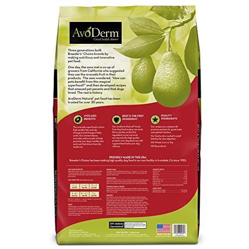  AvoDerm Natural Grain Free Beef & Vegetables Recipe All Life Stages Dry Dog Food 24 Lb