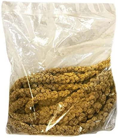  Nemeth Farms Worlds Freshest GMO-Free No Pesticide Sun Dried Spray Millet No Stems Only Edible Tops-Original Bird Treat And Supplement For Pet Birds Parakeets, Cockatiels, Lovebirds And Finches-5lbs