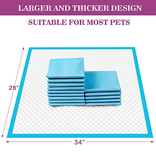  IMMCUTE Dog Pee Pads Extra Large 28"x34", X-Large Training Puppy Pee Pads Super Absorbent & Leak-Proof, XL Disposable Pet Piddle Pad And Potty Pads For Dogs, Puppies, Doggie (240Count)