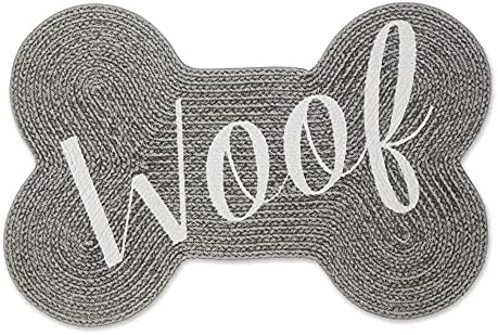  Bone Dry DII Braided Pet Mat Collection 100% Cotton, Oval Shape, Gray Good Kitty