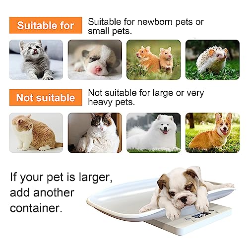  Digital Pet Scale, Small Animal Scale With Pet Anti Lost Alarm Sensor ＆ Reflective Collar, Multi-Function LED Pet Weight Scale(Max. 33 Lbs), For Weighing Puppy/Kitten/Ferret/Reptiles/Tortoises/Food