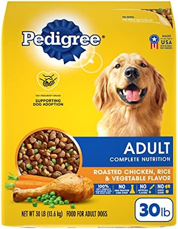  Pedigree Complete Nutrition Adult Dry Dog Food Roasted Chicken, Rice & Vegetable Flavor Dog Kibble, 40 Lb. Bag