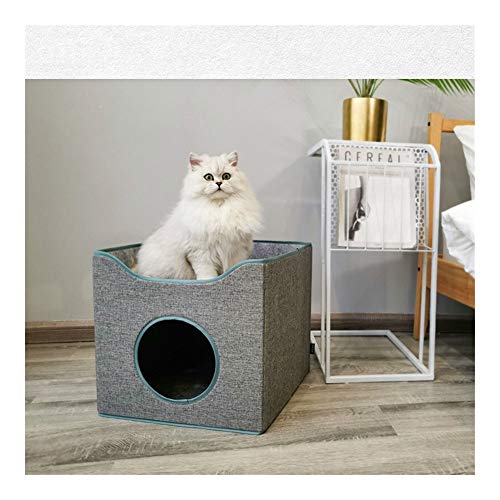  YangYan Folding Cat Nest Summer Closed Deep Sleep Four Seasons Universal Cat House Villa Pet Cat Bed Cat Mat Cat Cushion Cat Kennel (Size : 40 40 36cm)