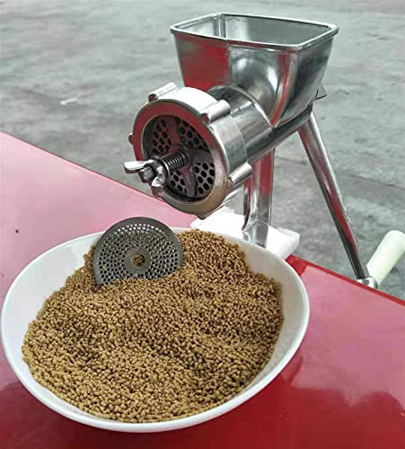  QCHIAN Manual Animal Feed Maker, Pet Dog Cat Feed Food Pellet Machine, Birds Fishing Bait Granulator Pelleter, 1.5/2.5/3/4/5/6/7/8/9/10mm Molds For Fish Parrot Chin Indigo Birds Larks Thrush