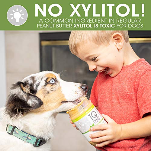  Hyper Pet Dog Peanut Butter, IQ Treat Spread - 100% Natural-Xylitol Free Peanut Butter For Dogs - Use IQ Treat Mat Lick Mat, Dog Treats, Dog Snack