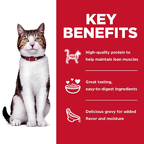  Hill's Science Diet Senior 7+ Wet Cat Food Pouches, Variety Pack, Chicken And Tuna, 2.8 Oz., 12-Pack