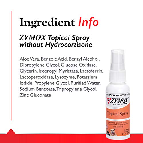  Pet King Brands Zymox Topical Hot Spot Spray For Dogs And Cats Without Hydrocortisone, 2oz