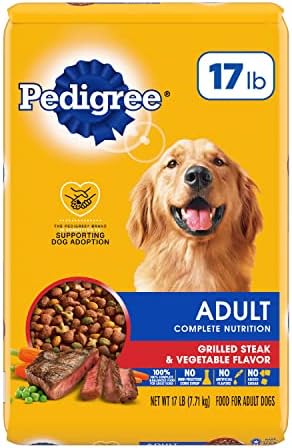  Pedigree Complete Nutrition Adult Dry Dog Food Grilled Steak & Vegetable Flavor Dog Kibble, 18 Lb. Bag
