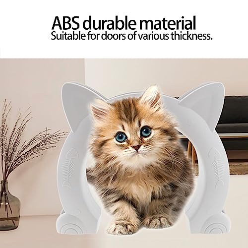  Cat Door Interior Door, Cat Pass Through Door Pet Door Hidden Litter Box Pet Door, Secure Pet Proof Gate Latch, Easy DIY Setup, Secured Installation For Cats, Kitties And Small Dogs (White)