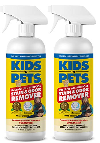  Kids 'N' Pets – Instant All-Purpose Stain & Odor Remover – 27.05 Oz - (800 Ml) – Pack Of 2 - Proprietary Formula Permanently Eliminates Tough Stains & Odors – Even Urine Odors