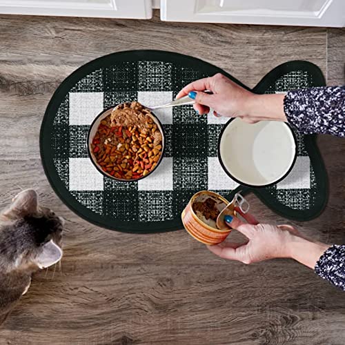  Yinuomo Cat Food Mat, Water Absorbent Dog Food Mat, Non Slip Placemat For Pets Bowl And Water, Easy To Clean, Machine Washable Feeding Mats For Dog Cat Pet, Large 12'' X 20''(Fish Shape)