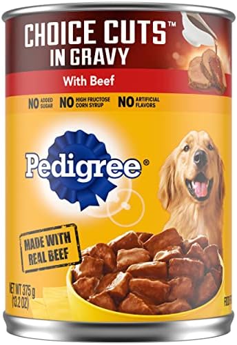  PEDIGREE CHOICE CUTS IN GRAVY Adult Canned Soft Wet Dog Food Variety Pack, Prime Rib, Rice & Vegetable Flavor And Roasted Chicken, Rice & Vegetable Flavor, 13.2 Oz. Cans (Pack Of 12)
