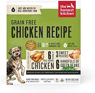  The Honest Kitchen Human Grade Dehydrated Grain Free Dog Food – Complete Meal Or Dog Food Topper – Chicken 10 Lb (makes 40 Lbs)