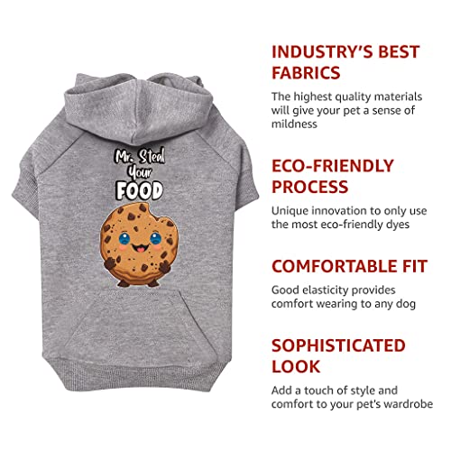 GENERIC Mr. Steal Your Food Dog Hoodie With Pocket - Funny Dog Coat - Cookie Dog Clothing - Black, XL