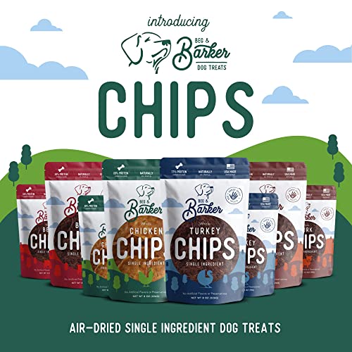  Beg & Barker Chicken Chips For Dogs (8oz, Pack Of 1) - Single Ingredient Dog Treats Made For Small And Large Dogs Protein Human Grade Dog Treats Made From Real Meat Chicken, Made In USA