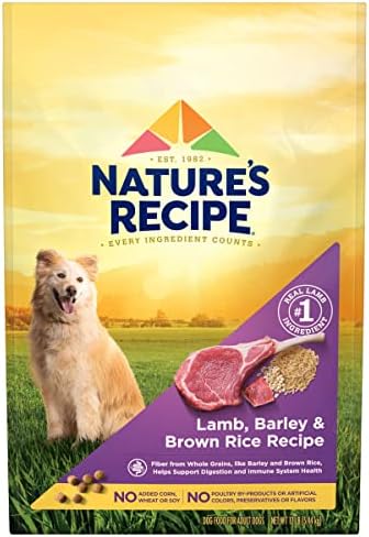  Nature’s Recipe Original Dry Dog Food For Adult Dogs, Lamb & Rice Recipe, 12 Lb Bag