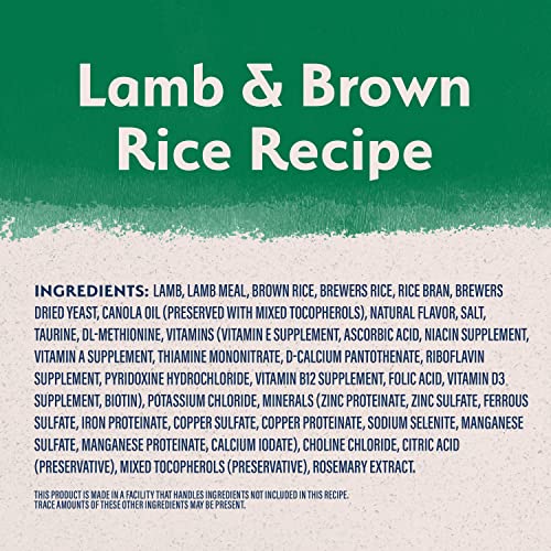  Natural Balance Limited Ingredient Adult Dry Dog Food With Healthy Grains, Lamb & Brown Rice Recipe, 12 Pound (Pack Of 1)